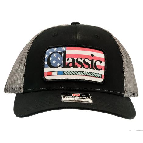 Classic Rope Flag Patch Black Meshback Cap